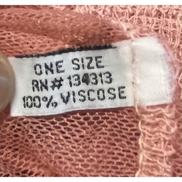 Womens Embroidered Ombre Lace Kimono Boho Sheer 3/4 Sleeve Rose OSFM 48x20 - Picture 5 of 6